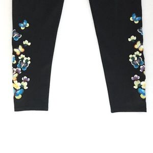 NWOT Embroidered Black Leggings